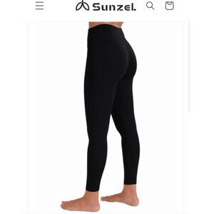 SUNZEL Black High Waisted Leggings Yoga Workout Athleisure Pants Womens Size M